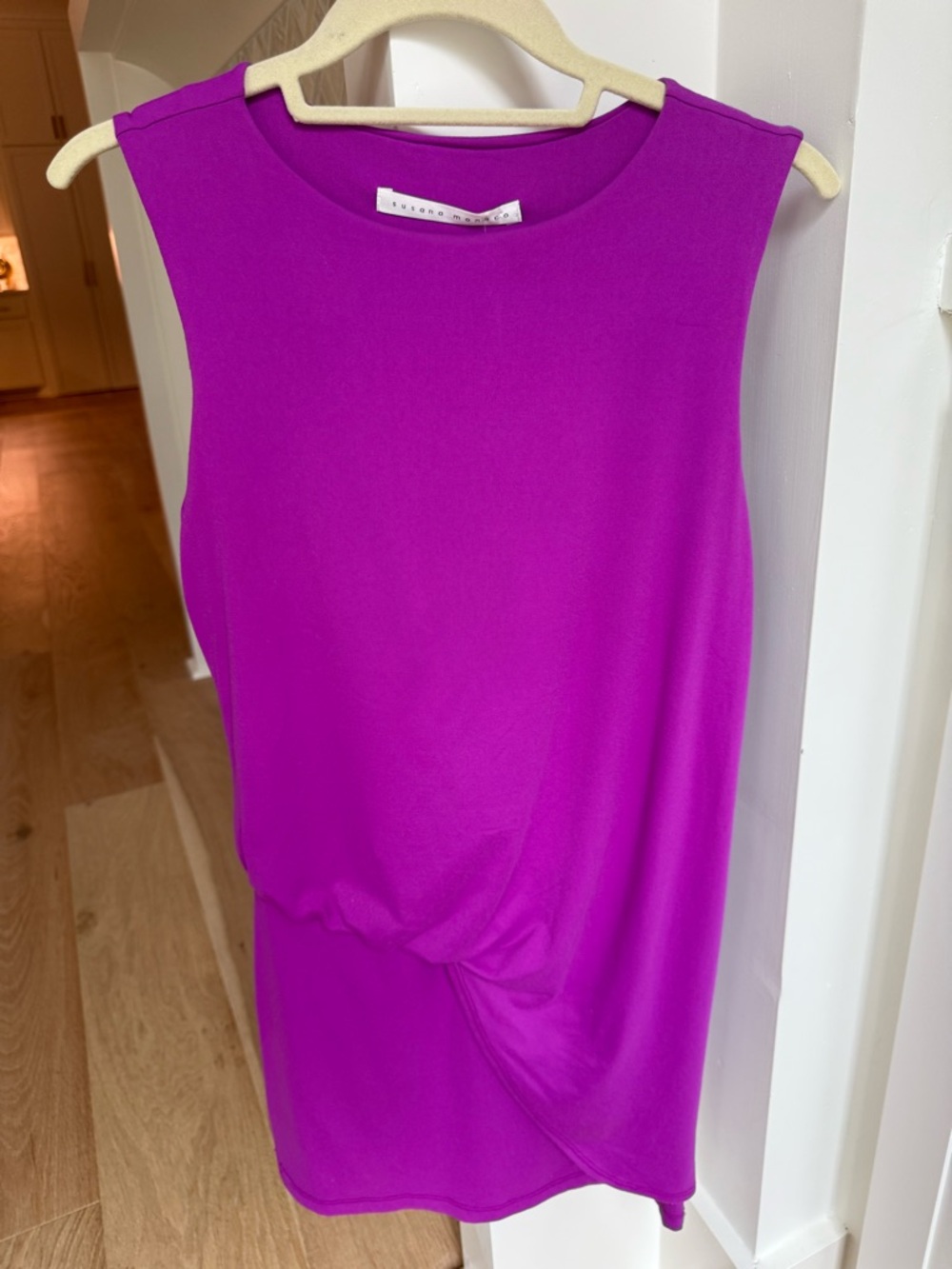 Susana Monaco Magenta Twist-Hem Mini Dress size small